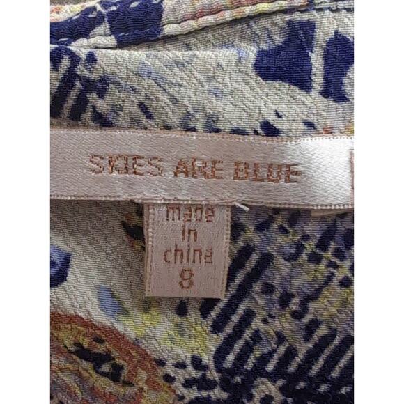 Skies are blue S floral boho long sleeve lightweight summer dress - Picture 6 of 8